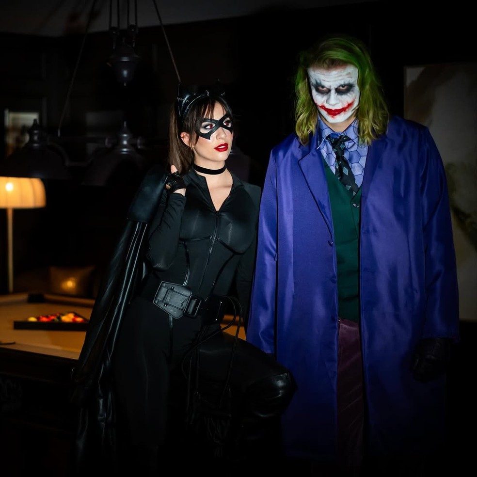 Haaland e sua namorada em festa de Halloween — Foto: Reprodução