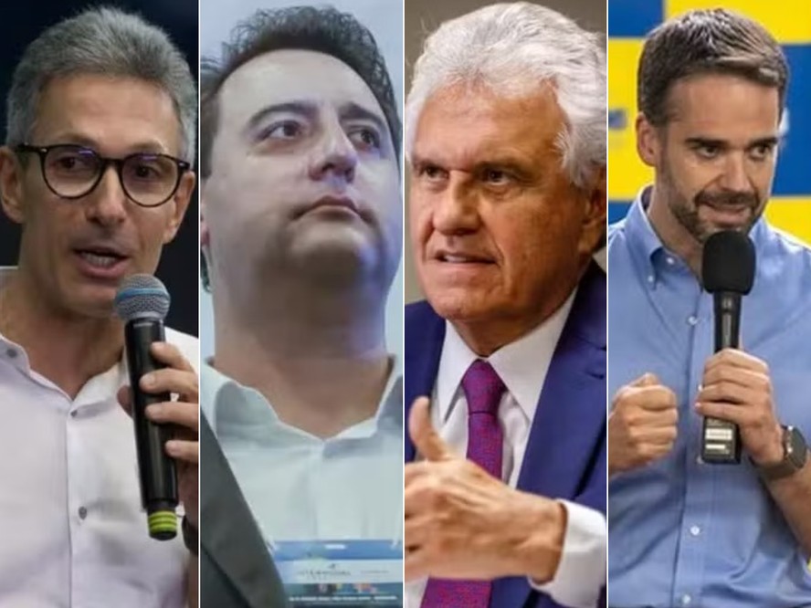Da esquerda para a direita: Romeu Zema, Ratinho Júnior, Ronaldo Caiado e Eduardo Leite