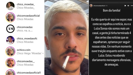 Chico Moedas recupera perfil no Instagram, mas vê onda de contas falsas nas redes sociais