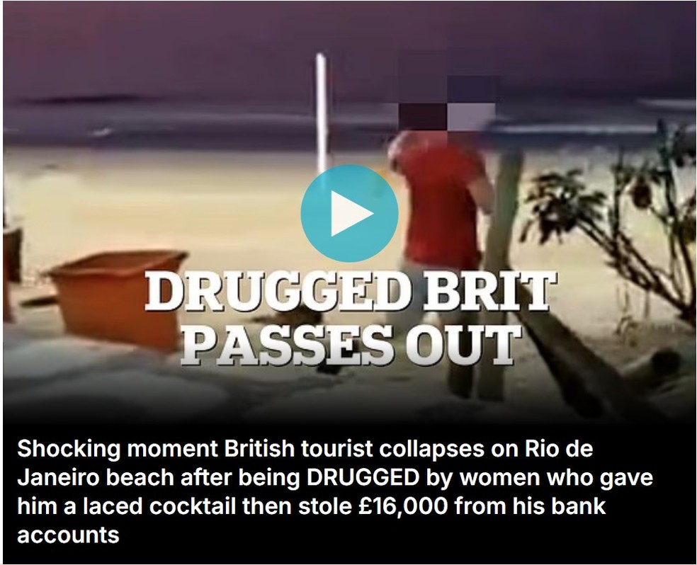 Daily Mail compartilhou o vídeo de um dos jovens caindo na orla — Foto: Reprodução