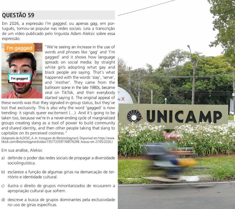 ‘Gag’, ‘slay’ e ‘serve’: entenda as gírias das redes que caíram na prova de inglês da Unicamp; leia a questão na íntegra
