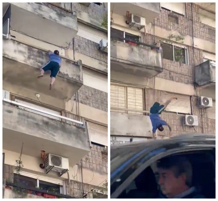 Em fuga, homem despenca do quarto andar e cai em cima de viatura policial, na Argentina
