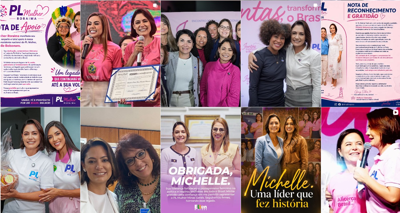 Após deixar o PL Mulher, Michelle Bolsonaro exibe apoio de lideranças de 10 estados
