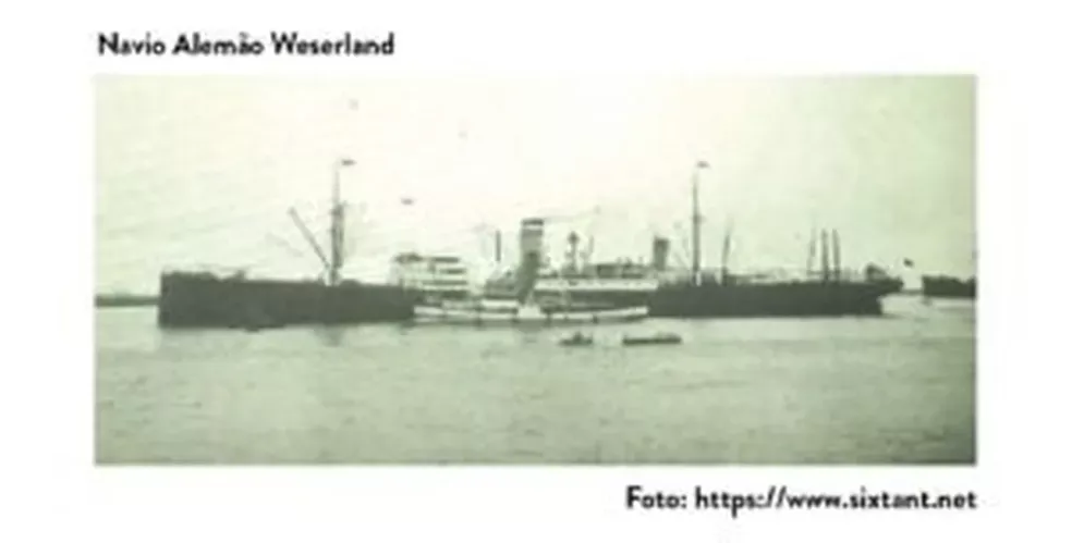 O nome do segundo navio nazista é MV Weserland — Foto: UFC/Labomar