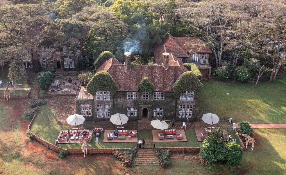 Giraffe Manor, em Nairóbi, capital do Quênia — Foto: Reprodução / Giraffe Manor