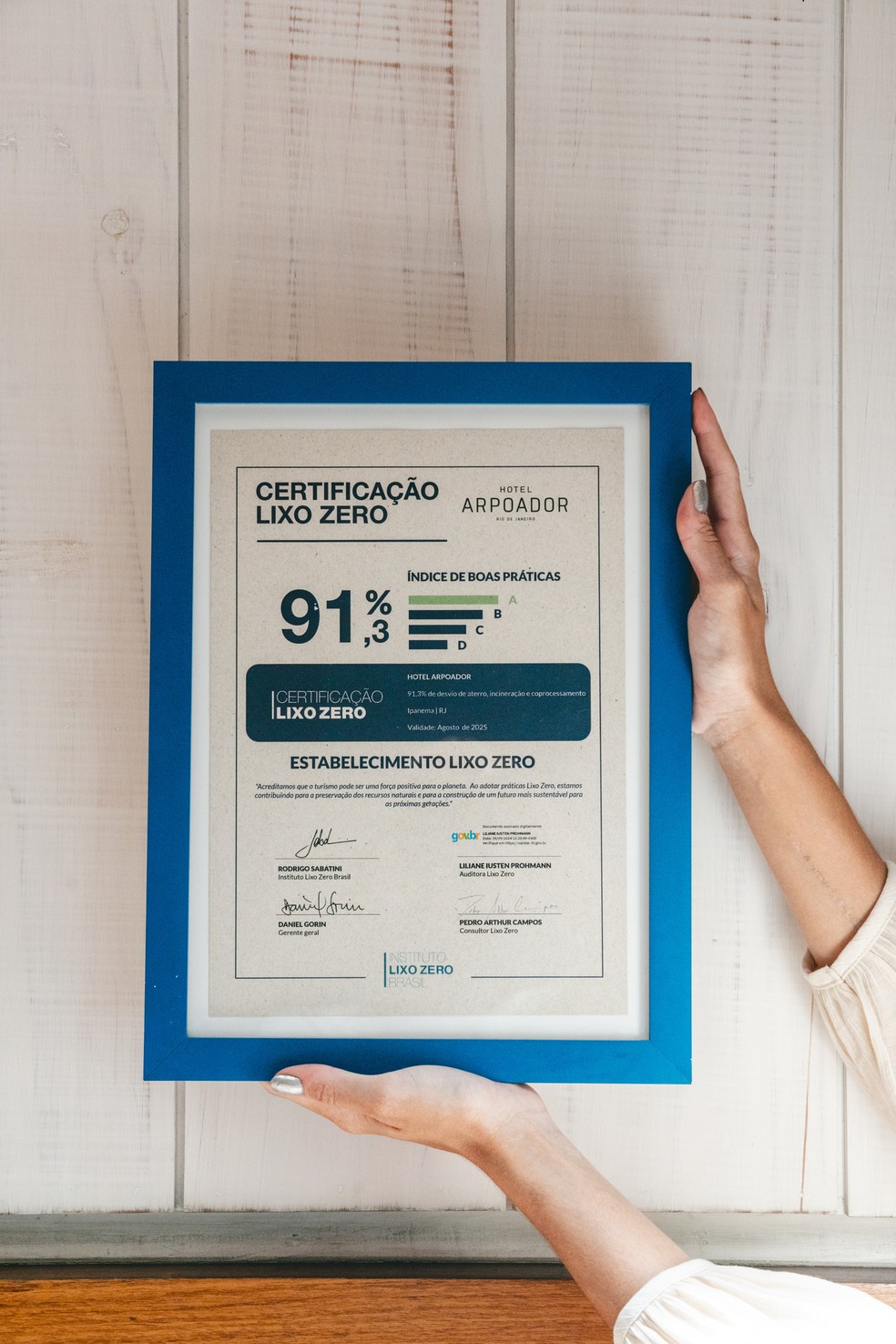 Hotel Arpoador. Certificação  de Lixo Zero aponta ótimo índice de boas práticas — Foto: Divulgação/Grupo City & Sea