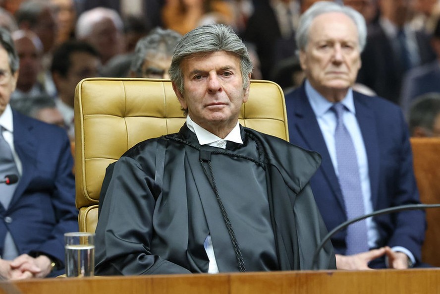 O ministro Luiz Fux, durante sessão do STF