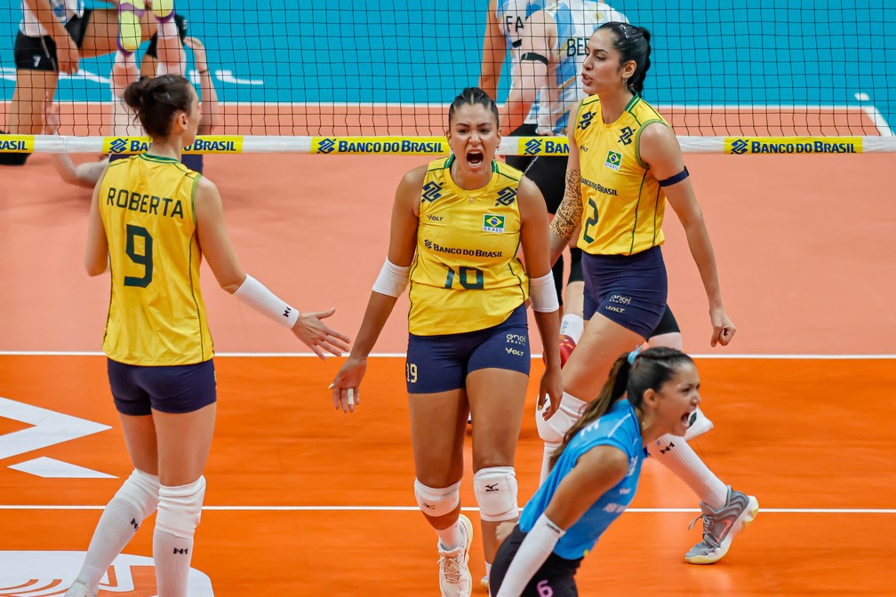 Tainara vibra contra a Argentina: torneio sul-americano deu vaga olímpica para Los Angeles — Foto: Wallace Teixeira/FV Imagem/CBV