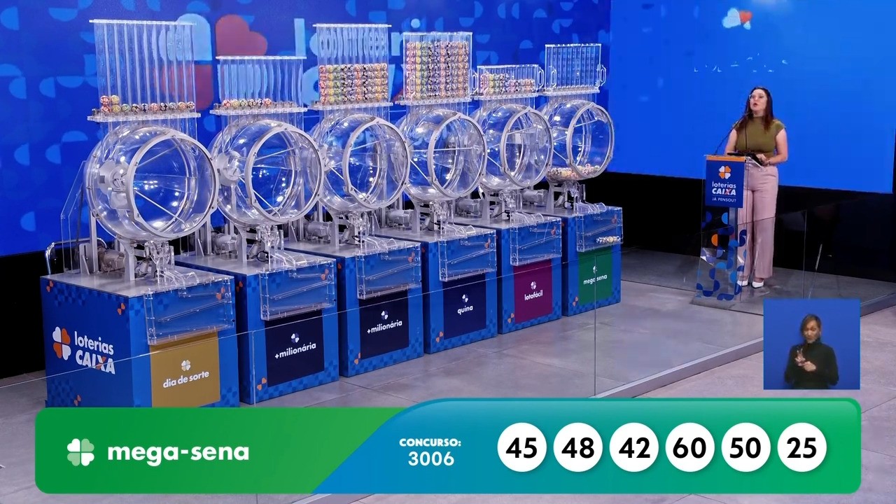 Mega-Sena: veja os números sorteados do prêmio de R$ 43,7 milhões