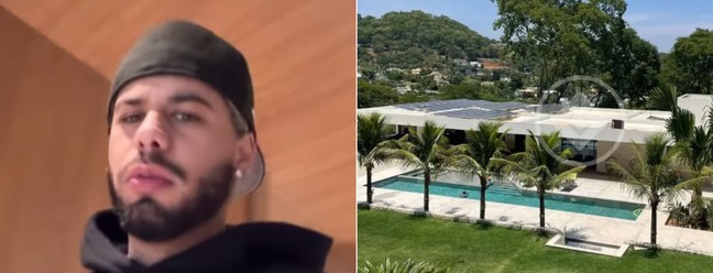 Zé Felipe se muda para mansão de R$ 27 milhões após separação de Virginia Fonseca — Foto: Reprodução/Instagram e Divulgação