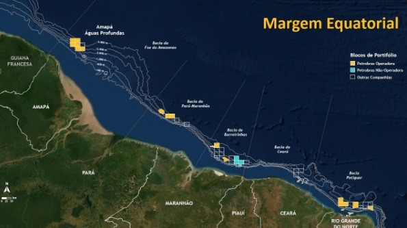 Margem equatorial - Mapa