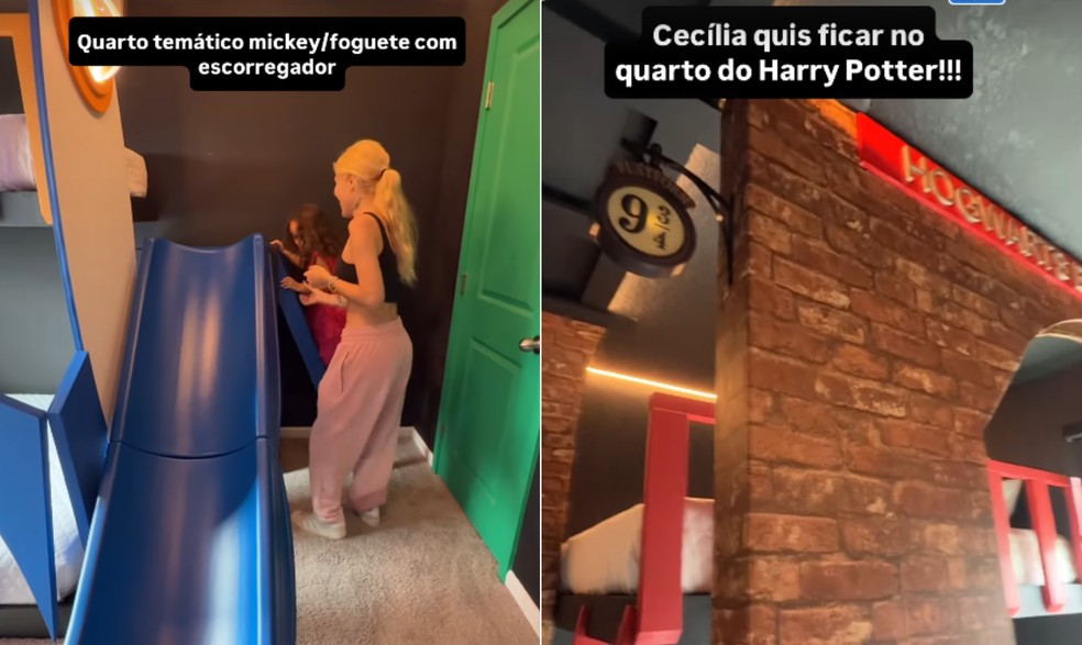 Quartos temáticos da casa alugada por Karoline Lima nos EUA — Foto: Reprodução/Redes sociais