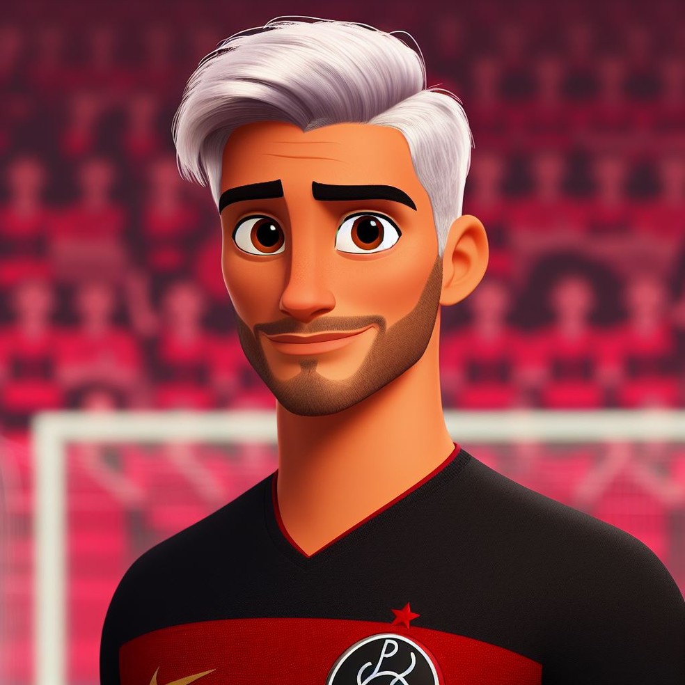 Jogador Arrascaeta, do Flamengo, reimaginado como personagem da Disney pelo Bing Image Creator — Foto: Reprodução/Bing Image Creator