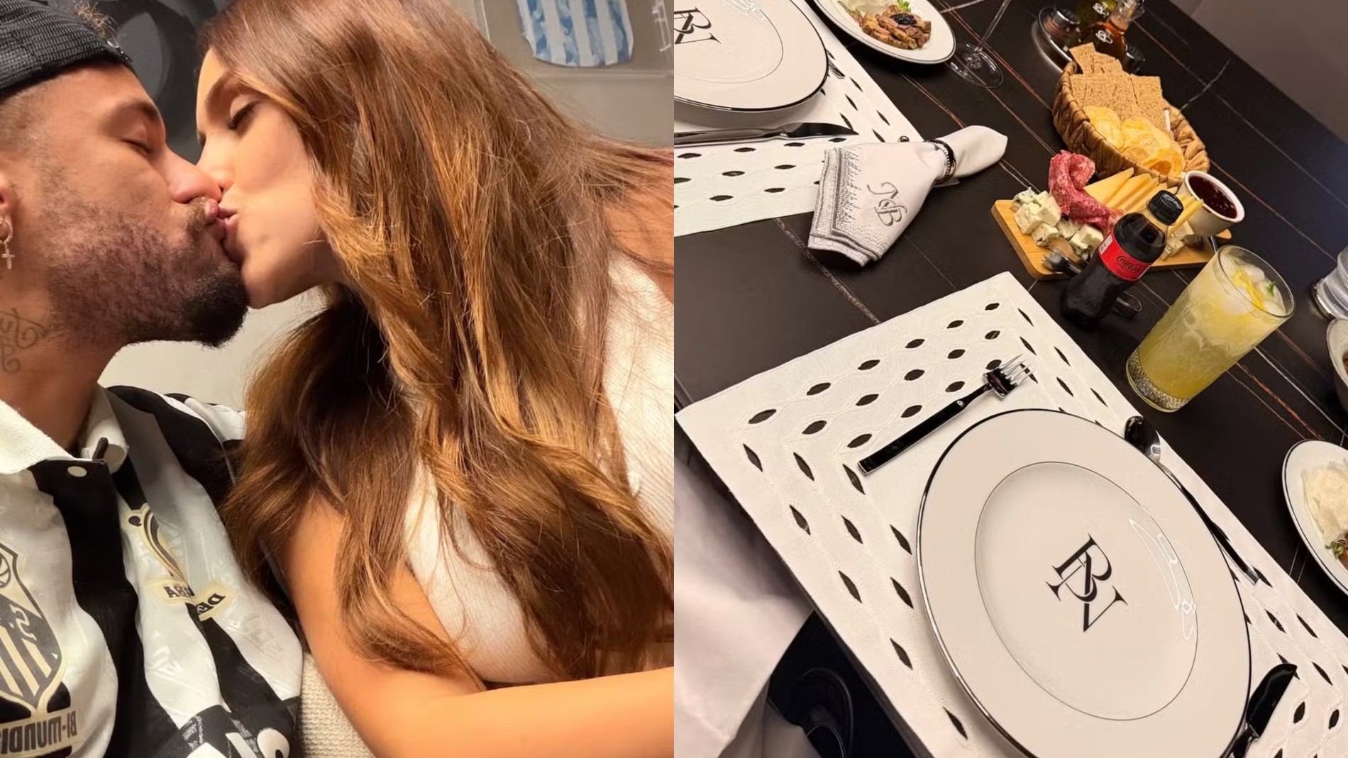 Bruna Biancardi mostra jantar romântico preparado por Neymar e revela detalhe personalizado