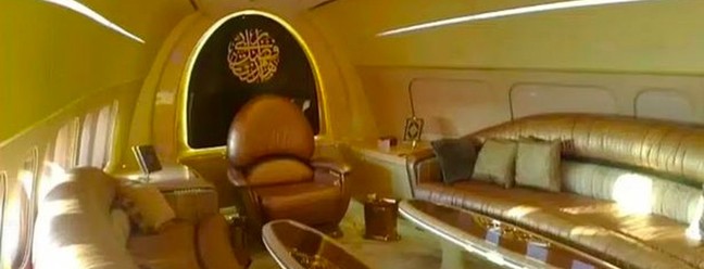 Interior do avião utilizado pelo Al-Hilal — Foto: Reprodução