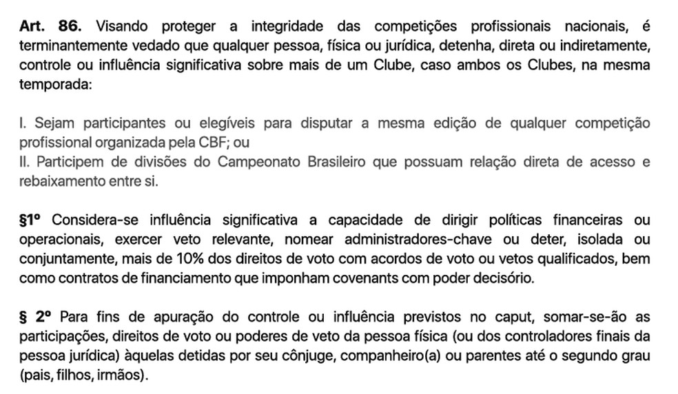 Trecho do artigo 86 &mdash; Foto: Reprodu&ccedil;&atilde;o