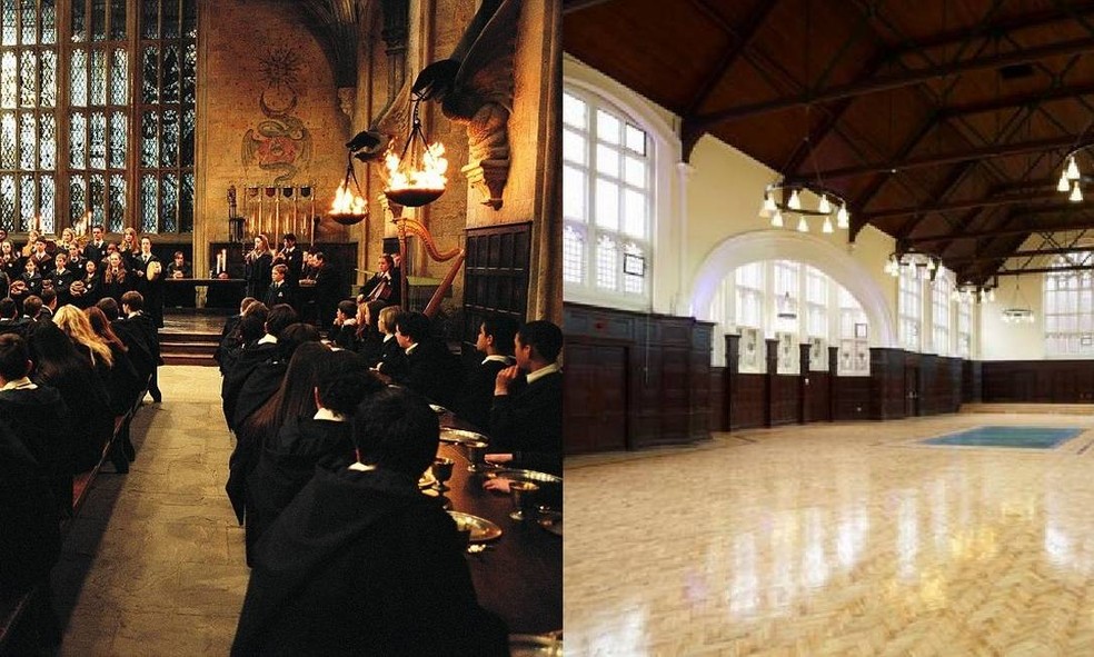 Salão de Hogwarts segue preservado e pode ser usado por moradores de condomínio — Foto: Comer Homes / Reprodução