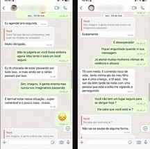 Mensagens foram enviadas em grupo de psicólogas e para colega que tentou ajuda — Foto: Divulgação/Portal Porque