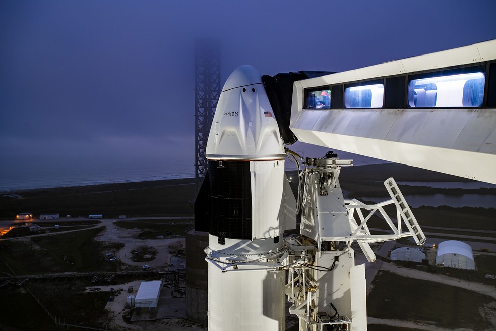 Missão Ax-3 é operada pela Axiom Space e decola com Falcon 9, da SpaceX — Foto: Reprodução/SpaceX