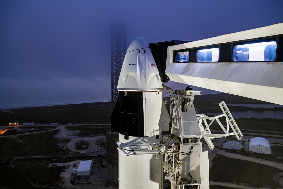 Misso Ax-3  operada pela Axiom Space e decola com Falcon 9, da SpaceX  Foto: Reproduo/SpaceX