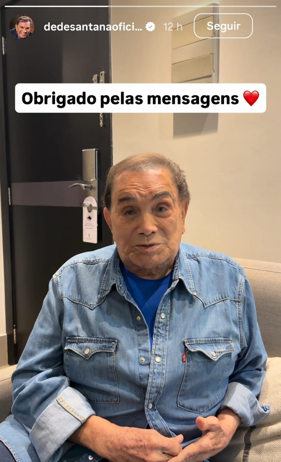 Ded&eacute; Santana tranquiliza f&atilde;s ap&oacute;s interna&ccedil;&atilde;o em Goi&acirc;nia &mdash; Foto: Reprodu&ccedil;&atilde;o/Instagram