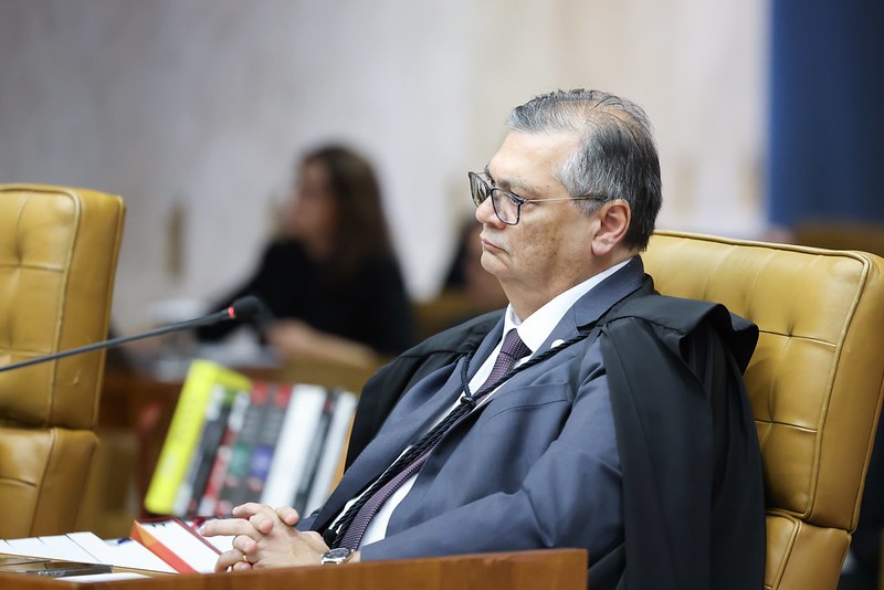Flávio Dino ponderou que uma tentativa de golpe que não deixou mortes também não pode ser minimizada: "Golpe de Estado é coisa séria. É falsa a ideia de que um golpe de Estado, ou uma tentativa de golpe de Estado, porque não resultou em mortes naquele dia, é uma infração penal de menor potencial ofensivo." — Foto: Antonio Augusto/STF/20-03-2024