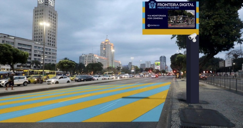 Pórticos com supercâmeras serão intaladados nas entradas da cidade — Foto: Reprodução