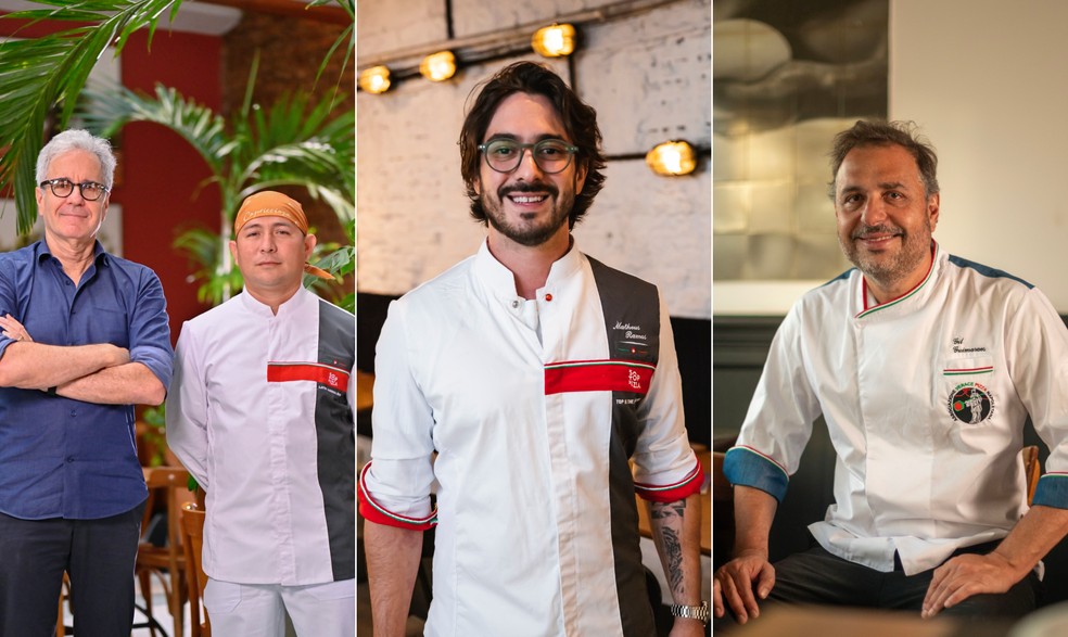 Da esquerda para a direita, Bruno Tolpikow e João Paulo Alves de Sousa, Matheus Costa e Gil Guimarães — Foto: Montagem com fotos de Bruno de Lima; Andres Costa; e Facundo Fotografia