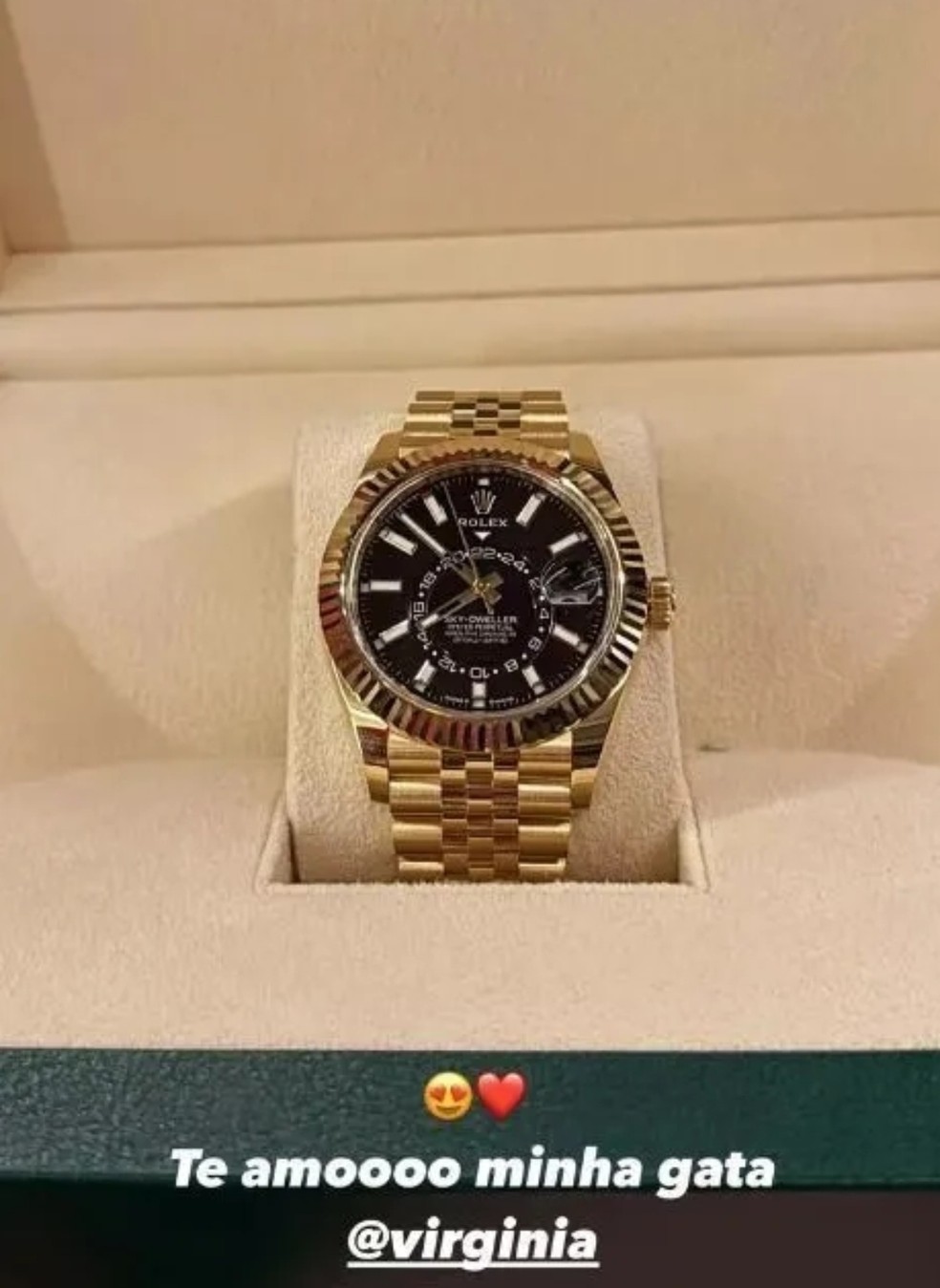 Virgínia Fonseca deu um relógio de luxo para o marido, Zé Felipe — Foto: Reprodução Instagram