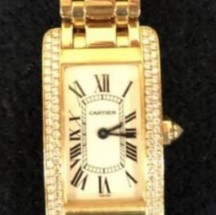 Relógio suíço Cartier Swiss cravejado de diamantes tem lance mínimo de R$ 45 mil — Foto: Reprodução