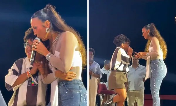 Milena sobe ao palco de Ivete e recebe conselho da cantora: 'A vida tem partes ruins e boas'