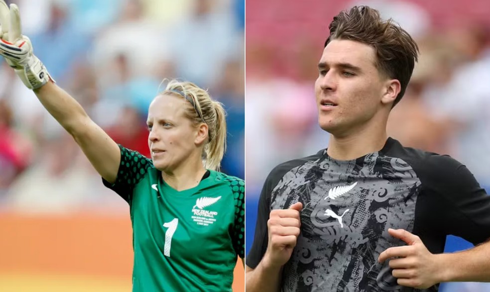 A mãe Jenny Bindon e o filho Tyler Bindon entraram na história da Nova Zelândia — Foto: Getty Images via AFP