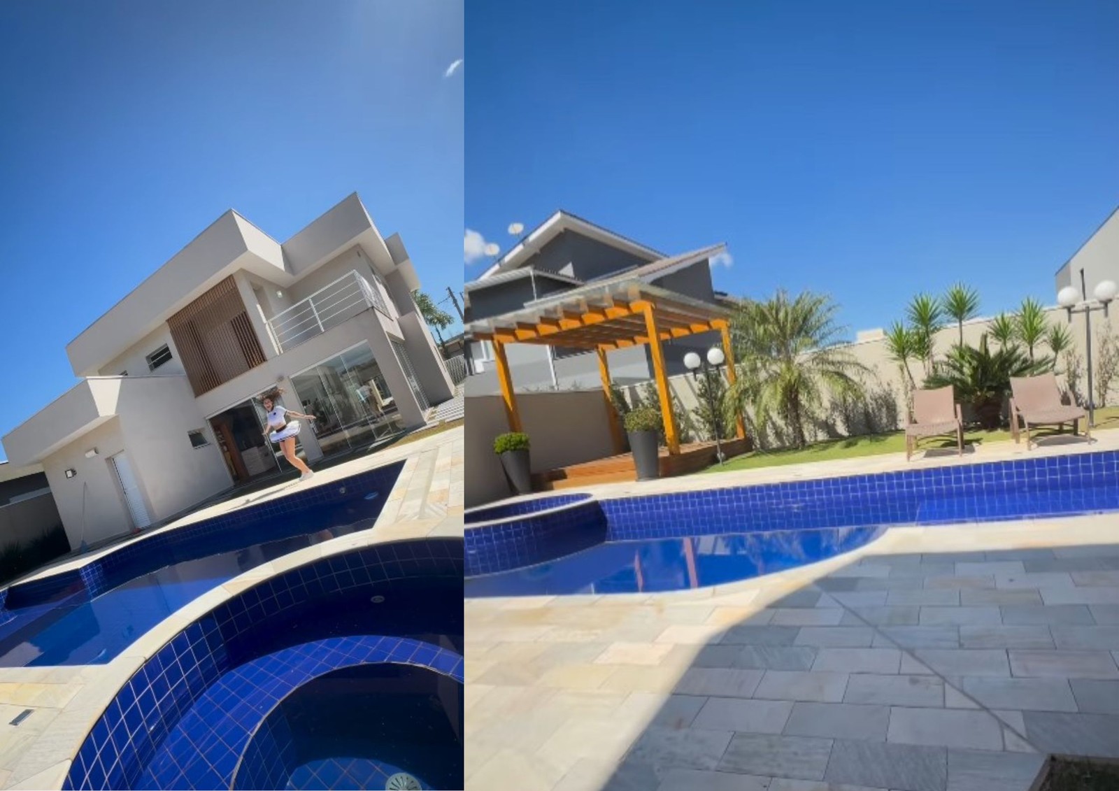 Piscina da casa de Beatriz Reis, em São Paulo — Foto: Reprodução/Instagram