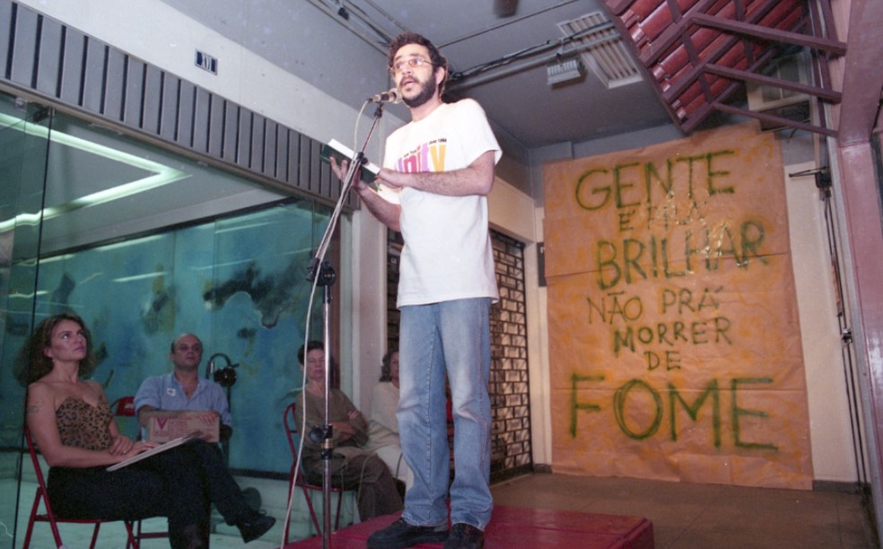 Renato Russo durante evento em prol do combate à fome no Brasil em 1993 — Foto: Ari Lago/Agência O GLOBO
