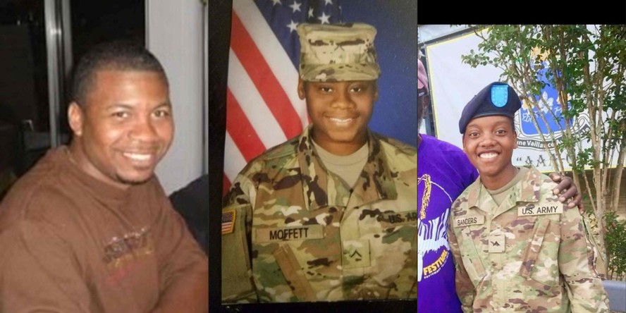 Combinação de fotos não datadas mostra os soldados americanos mortos no ataque na Jordânia
