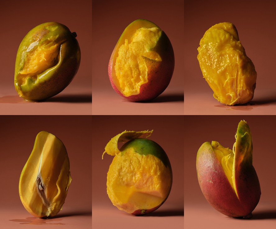 Uma manga descascada em Nova York em 1º de abril de 2025. A deliciosa fruta tropical é repleta de sabor — e nutrientes.