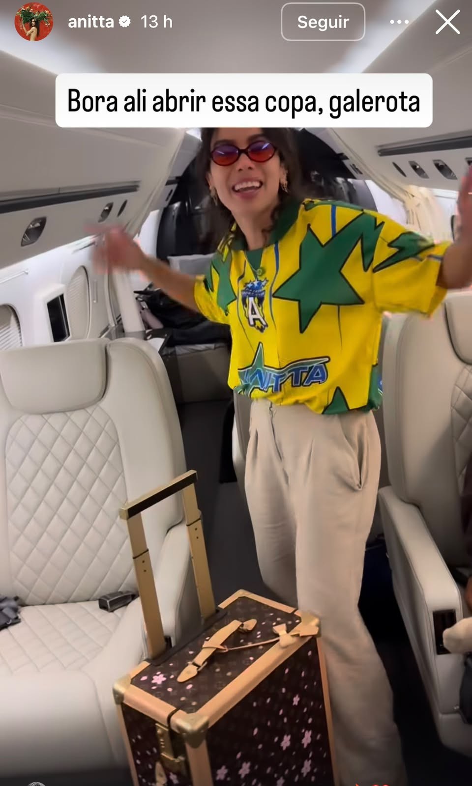 Anitta mostra jatinho em que vai para os EUA para abertura d
