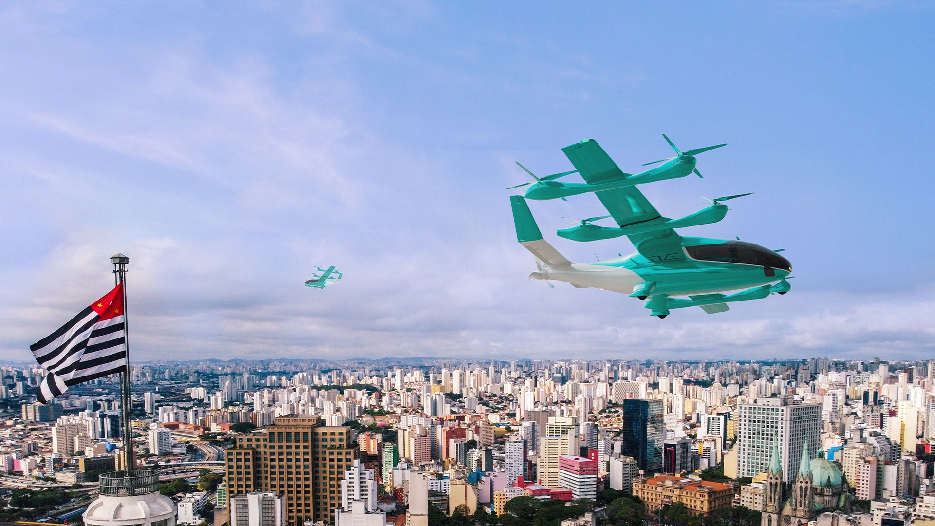 Eve e Hitachi anunciam acordo para eletrificar a rota dos ‘carros voadores’ em São Paulo