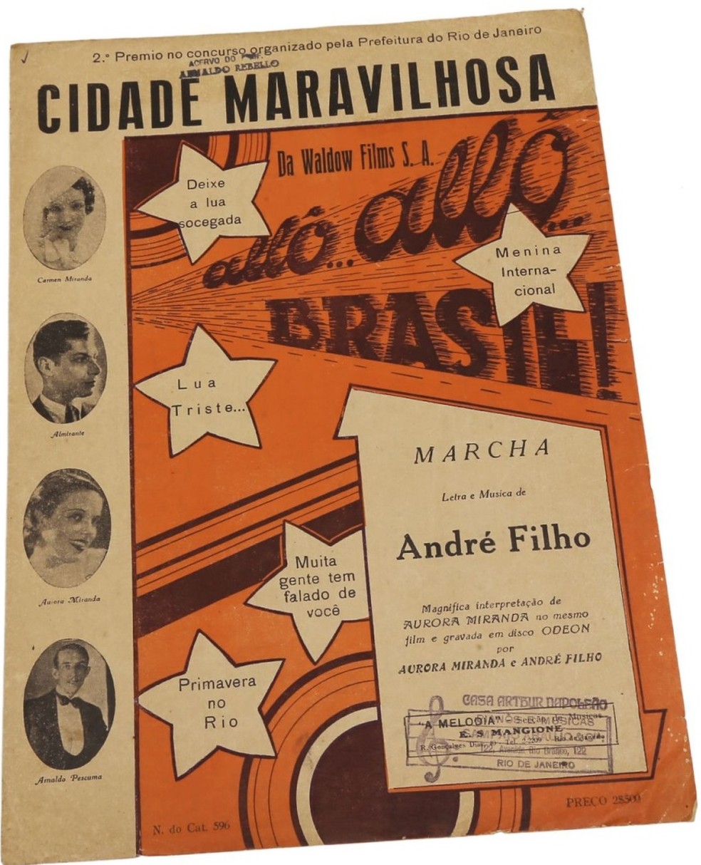 Hino desde 2003 a marchinha “Cidade maravilhosa” de André Filho fez sucesso no carnaval de 1936 — Foto: Reprodução