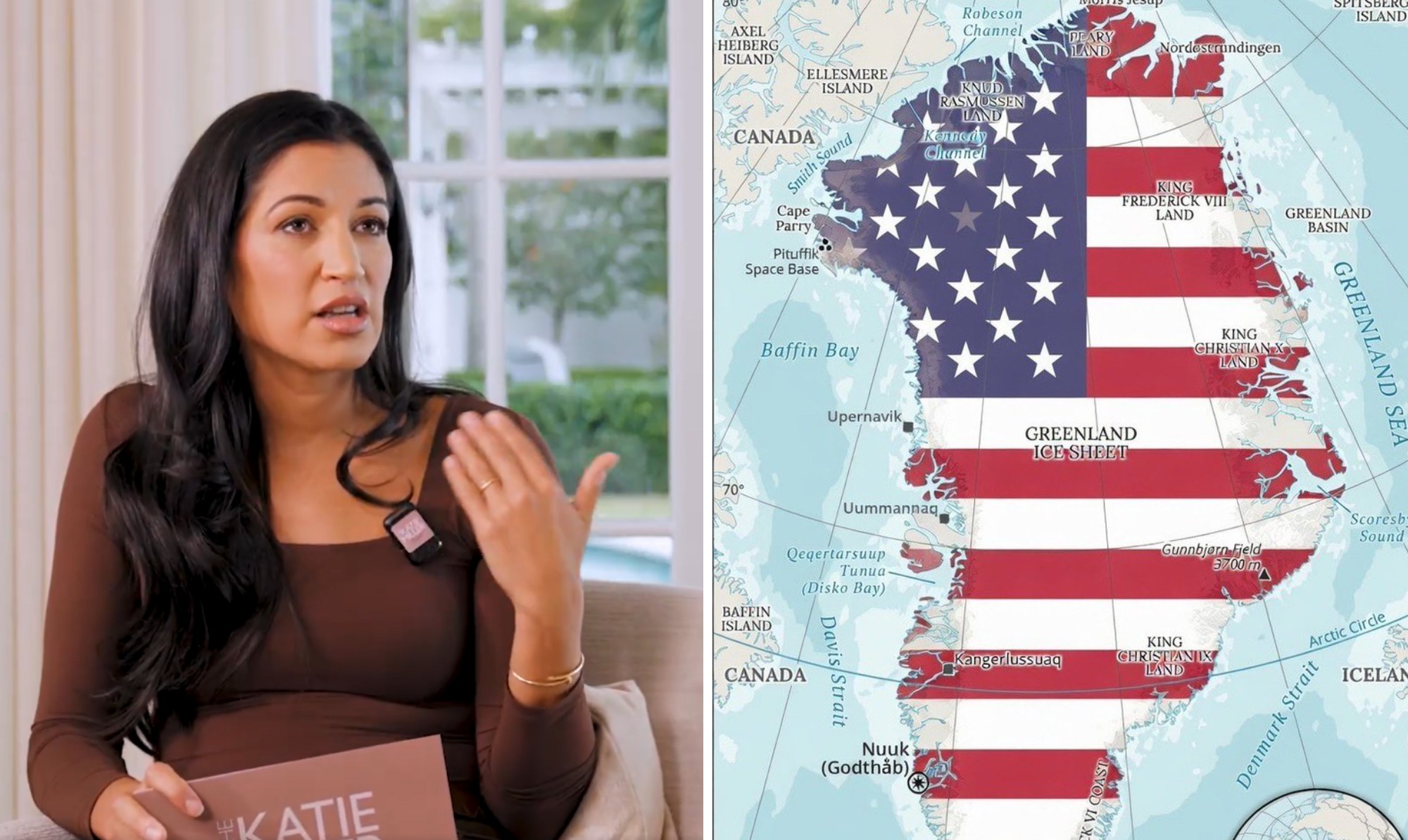 'Em breve': Em dia de ataque dos EUA &agrave; Venezuela, esposa de assessor de Trump publica imagem da Groenl&acirc;ndia com bandeira americana