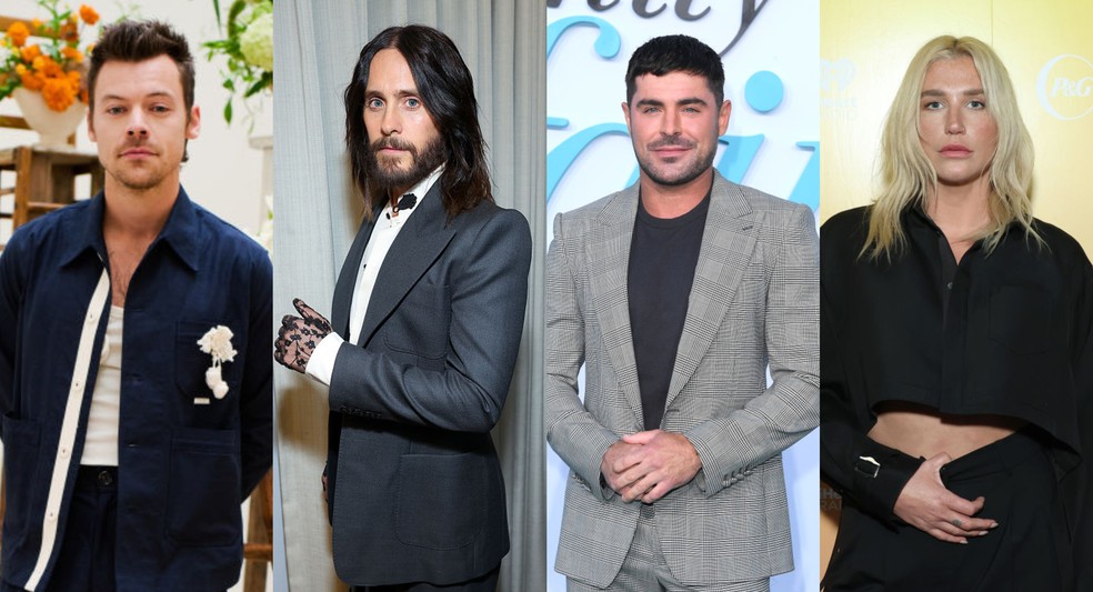 Harry Styles, Jared Leto, Zac Efron e Kesha — Foto: Getty Images