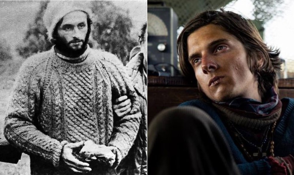 O jovem Roberto Canessa e o ator Mat&iacute;as Recalt &mdash; Foto: Arquivo pessoal e Netflix