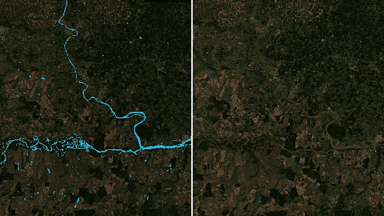 Imagens de satélite mostram cheia histórica dos rios do Rio Grande do Sul; veja antes e depois