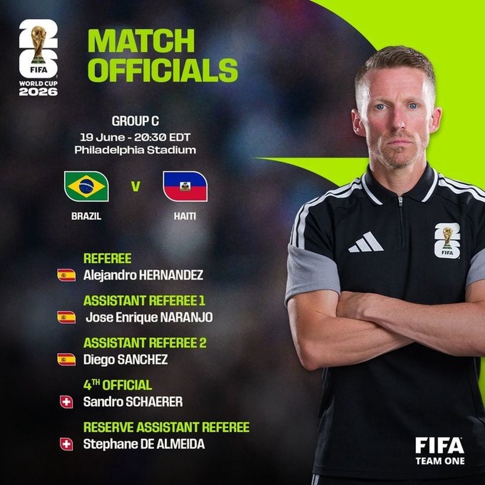 Arbitragem de Brasil x Haiti — Foto: Reprodução