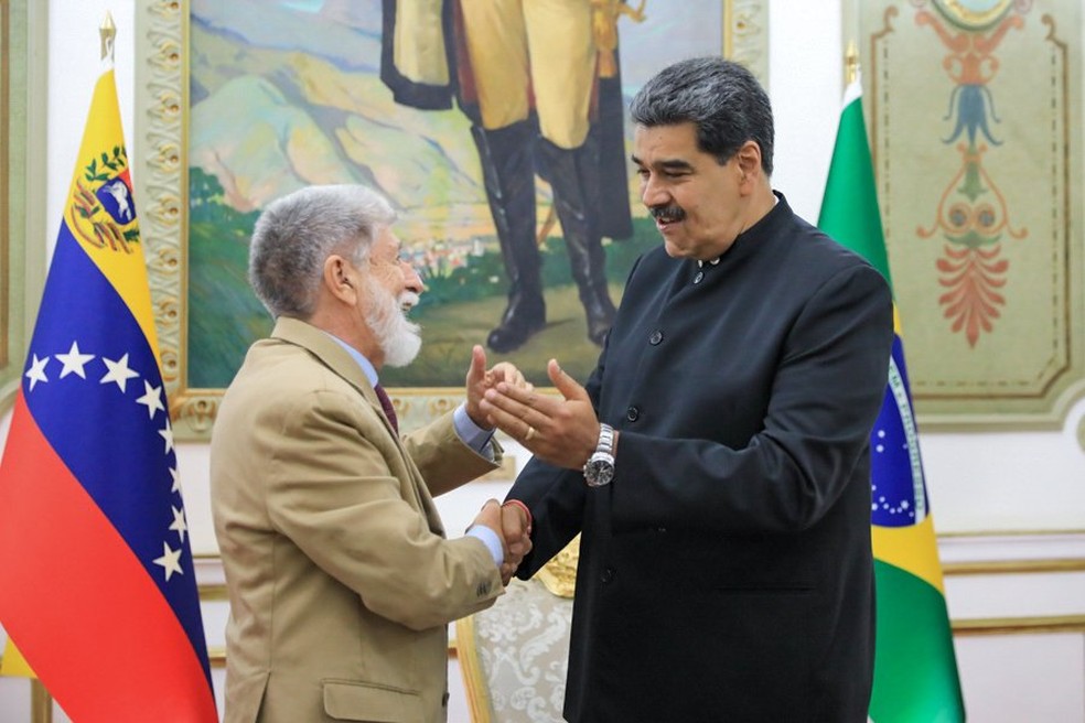Celo Amorim se encontra com Nicolas Maduro na Venezuela — Foto: Reprodução
