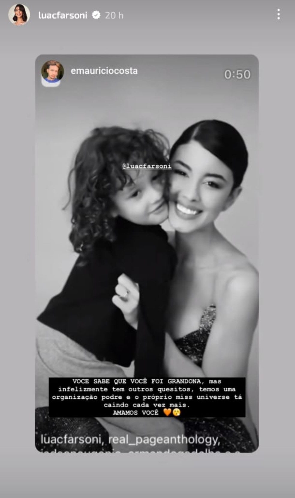 Miss Universo 2024: brasileira recebe apoio após ficar fora do top 30 e compartilha post detonando concurso de beleza