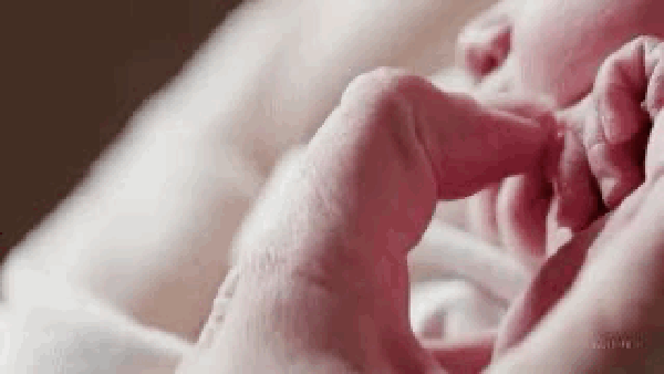 Vídeo de uma mãe pegando na mão de um bebê recém nascido — Foto: Reprodução/Sora