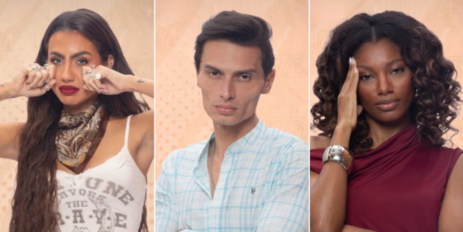 Enquete A fazenda 18: Catherine Bascoy, Gabriel Torres e Tina Calamba estão na roça. Quem deve ficar?