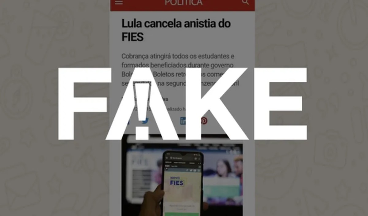 É #FAKE que g1 publicou reportagem dizendo que Lula cancelou a anistia ...