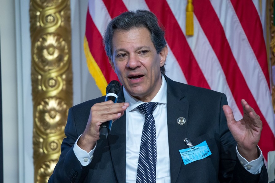 Ministro Fernando Haddad em Nova York durante evento promovido pela CNI e Fiesp